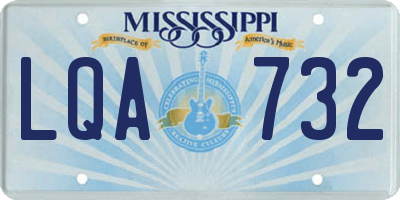 MS license plate LQA732