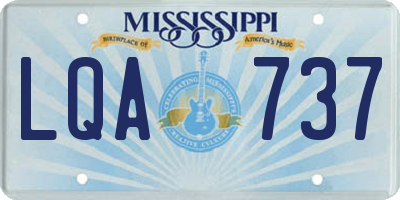 MS license plate LQA737