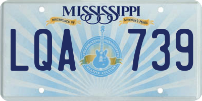 MS license plate LQA739