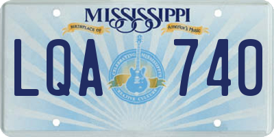MS license plate LQA740