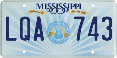 MS license plate LQA743