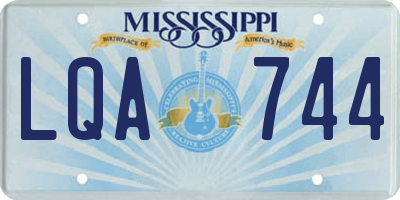 MS license plate LQA744