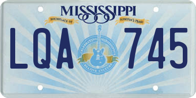 MS license plate LQA745