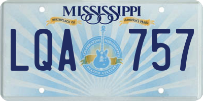 MS license plate LQA757