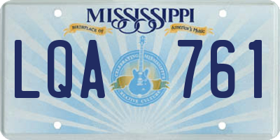 MS license plate LQA761