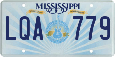 MS license plate LQA779