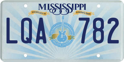 MS license plate LQA782