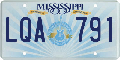 MS license plate LQA791