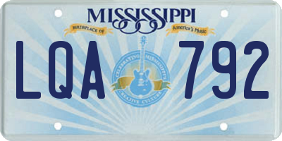 MS license plate LQA792