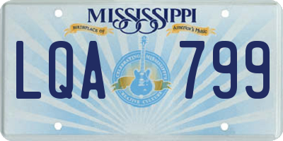 MS license plate LQA799