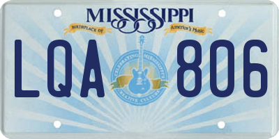 MS license plate LQA806