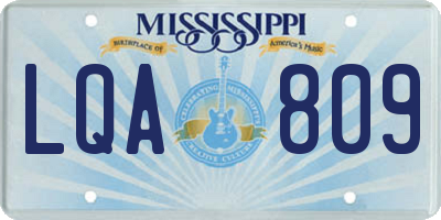 MS license plate LQA809