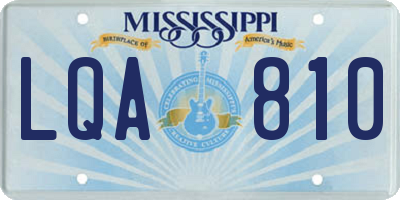 MS license plate LQA810
