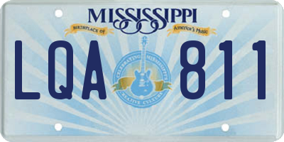 MS license plate LQA811