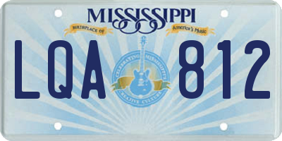 MS license plate LQA812