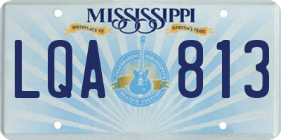 MS license plate LQA813