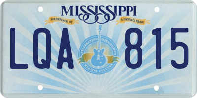 MS license plate LQA815