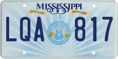 MS license plate LQA817