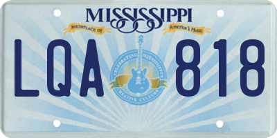 MS license plate LQA818