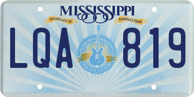 MS license plate LQA819