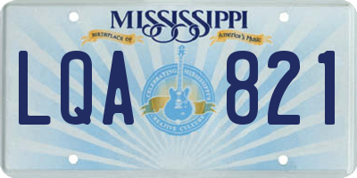 MS license plate LQA821