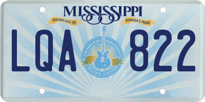 MS license plate LQA822