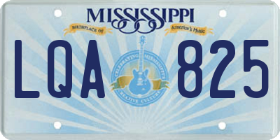 MS license plate LQA825