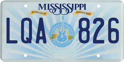 MS license plate LQA826