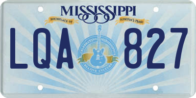 MS license plate LQA827