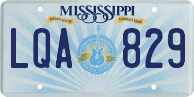 MS license plate LQA829