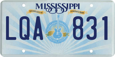 MS license plate LQA831