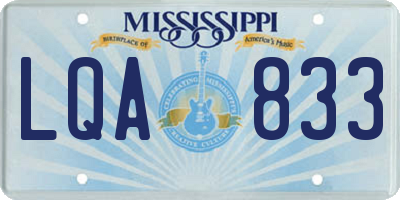 MS license plate LQA833