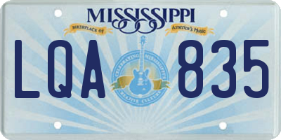 MS license plate LQA835