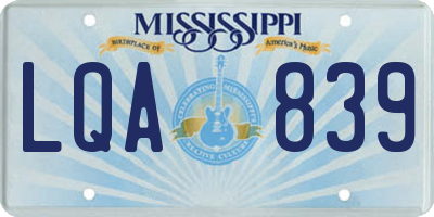 MS license plate LQA839