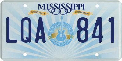 MS license plate LQA841