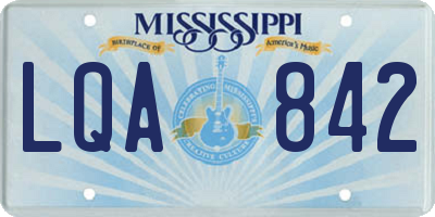 MS license plate LQA842