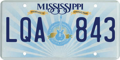 MS license plate LQA843