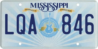 MS license plate LQA846