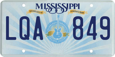 MS license plate LQA849