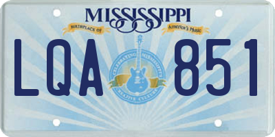 MS license plate LQA851