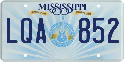MS license plate LQA852
