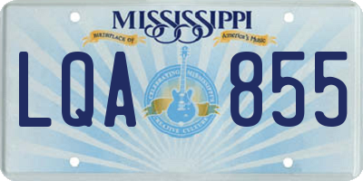 MS license plate LQA855