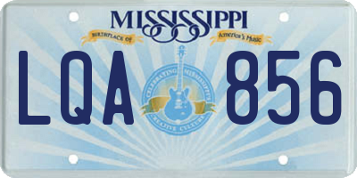 MS license plate LQA856