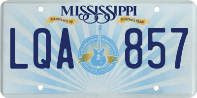 MS license plate LQA857
