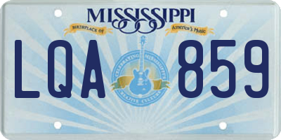 MS license plate LQA859