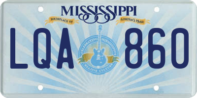 MS license plate LQA860
