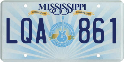 MS license plate LQA861