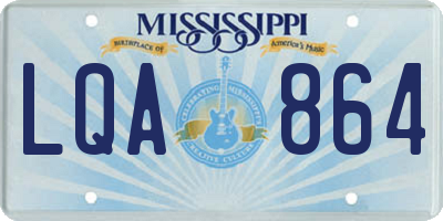MS license plate LQA864