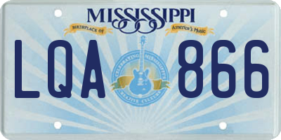MS license plate LQA866