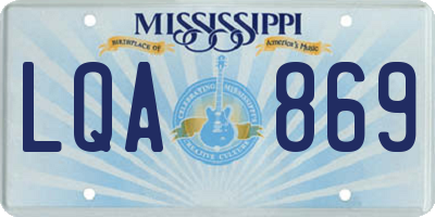 MS license plate LQA869